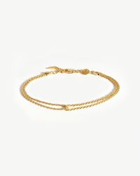 Double Rope Bracelet 18ct Gold Plated Vermeil. Double Rope Bracelet