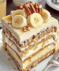 Heavenly Banana Walnut Cream Cake Recipe Digital Download - Etsy