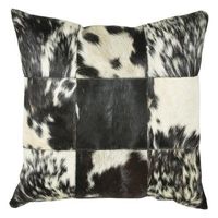 Rizzy Home Leather Pieced Squares Decorative Throw Pillow Black - PILT03978BKWH1818