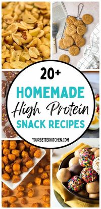 Snacking is a whole lot healthier with this list of 20 Homemade High Protein Snacks for healthy hmunching! Featuring 5 Ingredient Smoked Salmon Dip, High Protein Peanut Butter Balls, Cottage Cheese Dip, Protein Ice Cream, and No Bake Chocolate Protein Bars. Easy, delicious, and perfect for a protein boost!