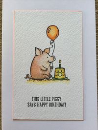 Cute Pig Birthday Card, Handmade Pig Birthday Card - Etsy