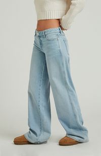 Casey Indigo Low Rise Baggy Jeans