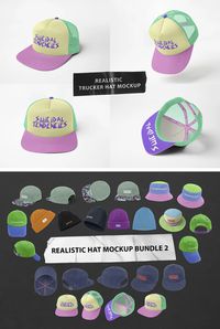 Realistic Hat Mockup Bundle