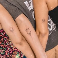 Triangle tattoo for siblings, representing age order