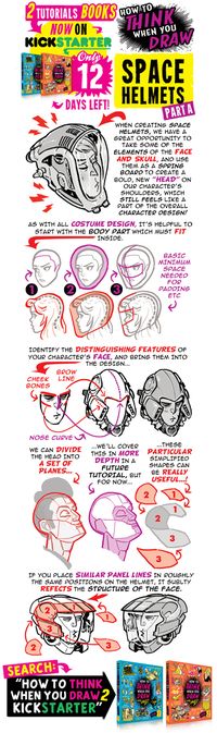 The Etherington Brothers: TWELVE DAYS LEFT to get the TUTORIALS BOOKS! Here's how to THINK when you draw SPACE HELMETS!!