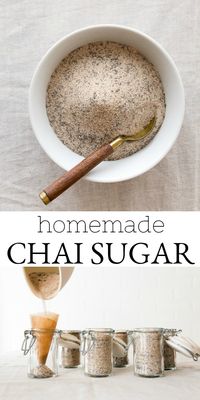 Chai sugar jars, a fun homemade gift! #chai #chaispice #homemade #homemadegift #ediblegift #sugarjars #sugarscrub