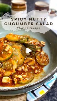 The Excited Cook & Traveller on Instagram: "10-min spicy nutty cucumber salad 🥒

This easy and quick cucumber salad has a refreshing crunch in every bite. This salad is coated with tangy tamarind, hotness of chillies, and few basic masalas. I usually make it whenever I wish to have something chatpata along with my meals or as a mid time snack. 

Let’s see the recipe

2 cucumbers, thinly sliced
1 tsp roasted peanuts
1 green chilli, finely chopped
1 tsp tamarind pulp
1/2 tsp Kashmiri red chilli powder
1/2 tsp chaat masala
1/4 tsp black salt
1/4 tsp sugar or desi khand
1/2 lemon, squeezed 
1/2 tsp sesame seeds
1/2 tsp oil

Method
1. Thinly slice cucumbers and add it to a bowl
2. Now add rest of the ingredients and shake it well so that it’s nicely coated
3. Enjoy as a mid time snack or along