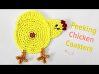 FUNNY PEEKING CHICKEN COASTER - FREE CROCHET PATTERN - YouTube