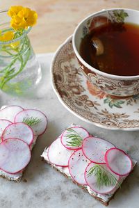 Pumpernickel and Radish Tea Sandwiches