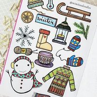 Some wonderful winter doodle ideas from the wonderful @mimitsudoodles (#bulletjournalcollection)