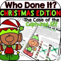 Use these Christmas Math Mystery activities to keep students engaged during the holiday season.  In a Who Done It style, the students need to solve the mystery of who captured the head elf.  Students are asked to count money, add with regrouping, answer graphing questions, and missing addends. Students think these are games to solve the mystery.  Perfect for 2nd grade and a review for 3rd grade. {second grade, third grade} #christmasmathactivities #mathmystery