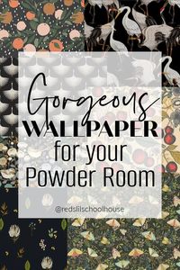 Create a bold and moody powder room by adding wallpaper! I've rounded up some of my favorite inspo rooms AND my top favorite choices.