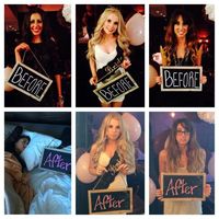 Before and after pictures for the bachelorette party. Love this