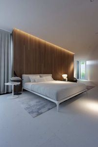 Piano house by Line Architects - bedroom render