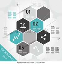 turquoise infographic hexagons with axis. infographic concept. - stock vector