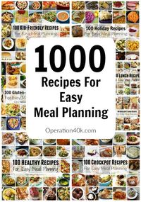 Meal Planning is easy when you utilize these great recipes with 1000 different…