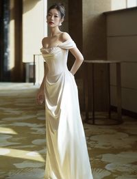 Off Shoulder Wedding Dress, White Wedding Dress, Elegant Bridal Dress,sexy Mermaid Dress,custom Made