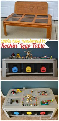 SUCH A GOOD IDEA! (girls can play with Lego's too, right?) DIY Lego table makeover from Infarrantly Creative