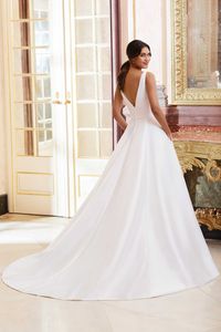 Sincerity Bridal - Style 44080: Asymmetric Draped Ball Gown with Pockets