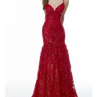 New And Never Worn. Capture The Essence Of Elegance With The Alyce Paris Red Prom Mermaid/Trumpet Gown, Tailored For A Perfect Fit In Size 0. This Stunning Dress Boasts A Rich Red Hue That Commands Attention And Exudes Sophistication, Making It An Ideal Choice For Formal Events, Proms And Weddings.Crafted From High-Quality Lace And Adorned With Delicate Sequins, The Dress Offers A Luxurious Texture That Beautifully Complements Its Mermaid Style. The Long Dress Length Ensures A Graceful Silhouett