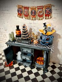 Miniature Halloween Furniture, 1:12 Scale Dollhouse Sideboard, Artisan Halloween Miniatures - Etsy