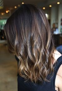 Me gusta el ombre que le hicieron, respetando su color natural de cabello-Brunette ombre highlights done right