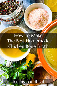 Homemade Chicken Bone Broth is not only one of the most nutritious things you can consume, but it also one of the most delicious. Great for soup recipes, healthy dinner recipes, and even as a healthy drink!