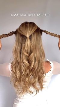 Looking for easy braided half-up styles? Discover quick braided hairstyles for school, work, or a night out! Perfect for medium to long hair, these styles are great for school picture day, homecoming, or casual days. Simple, cute, and versatile!  #BraidedHairstyles #HalfUpHair #EasyHairstyles #HairInspo #BackToSchoolHair