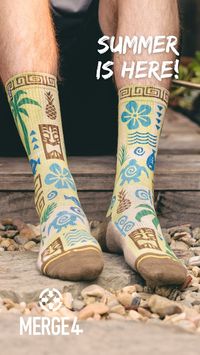 ALOHA KAKAHIAKA Summer Style Crew Socks for Men and Women, Compression, Elastic Arch Support, Moisture Wicking