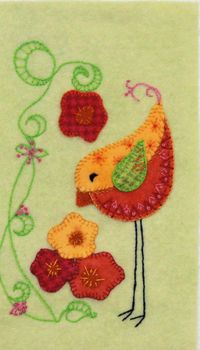 Feathers and Flowers - Wool Applique