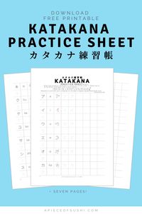 Hiragana + Katakana Chart + Free Download + Printable PDF with 3 different colours✨ ひらがな・カタカナ表 - A PIECE OF SUSHI