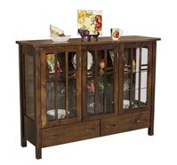 Amish Acadia Curio Cabinet - Quick Ship Beautiful curio cabinet for displaying items. Touch lighting and adjustable glass shelving. Built in Amish country. #curiocabinet #diningstorage #curio