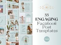 These Travel Facebook Post Templates are perfect for Travel Marketing! Our Travel Facebook Templates are easy to customize and are great for Influencers to market their brands with ease. Our modern boho Canva Templates are easily editable in Canva and can be used for Influencers, Content Creators, Bloggers, Coaches, Entrepreneurs, and more! Our PROFIT BOOSTING Facebook Posts are perfect for giving you beautiful and cohesive Facebook Page that will not only increase your ENGAGEMENT but will also grow your FOLLOWING and bring in more attractive leads! WHY THESE FACEBOOK POST TEMPLATES? Are you a Travel Agent, Blogger, Influencer, Content Creator, Coach or Business Entrepreneur looking to step up your Facebook game?! These templates are expertly designed so that you can offer genuine VALUE an