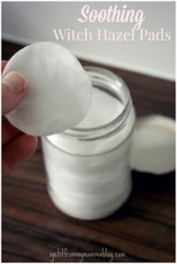 Soothing Witch Hazel Pads for postpartum care. A DIY version of Tucks.