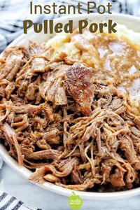 Instant Pot pulled pork recipe is an electric pressure cooker pork recipe that's easy, healthy, and the perfect dinner for tonight. With a 1 hr cook time for a 3 lb. roast or 2 hrs for 6 lbs, it's a super quick way to cook pork. #instantpotpork #pressurecookerpork #instantpotpulledpork #createkidsclub