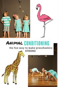 warm-up and conditioning for preschool gymnastics, creative movement, dance, animal games and coloring pages