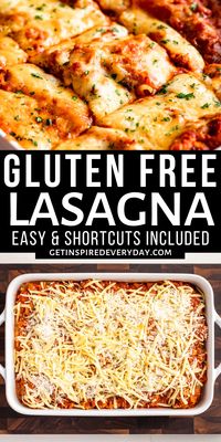 Layers of fluffy ricotta together with a flavorful meat sauce, this Gluten Free Lasagna is everything you could want for a family dinner! It’s ultra easy to make with shortcuts included below, and even better, there’s no need to boil the noodles. You’ll find this classic Italian comfort food made both easier and gluten free will quickly become a household staple.