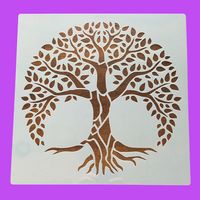 Tree of Life stencil design! Artist stencil made of mylar. Many creative possibilities to make you own Tree of Life art. This stencil is 30cm x 30cm (11.8 inches). It is made from high quality, sturdy, reusable 0.14 mylar plastic. It is made for repeated use. It is easy to clean with soap and water and a little gentle rubbing. To use this stencil, I tape the corners with painters non stick tape to either a canvas or other painting surface (the options are endless). I then use a sharp chalk penci