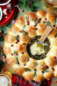 Baked Brie and Bread Wreath - The Candid Appetite