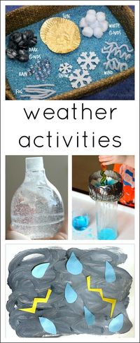 21 great ideas to use when teaching a preschool weather theme. Hands-on activities that are FUN! Would be great for other ages too!