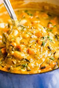 This nourishing pumpkin wild rice soup is the perfect way to cozy up on a chilly Fall evening! Chockfull of veggies, you will absolutely love this hearty soup!