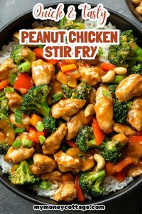 Indulge in the rich and savory flavors of this Peanut Chicken Stir Fry - Tasty & Nutritious! Featuring tender chicken, crunchy veggies, and a creamy peanut sauce, this dish is a delightful blend of textures and tastes. Perfect for a quick and wholesome dinner, it's a meal that will satisfy your cravings and keep you coming back for more. Pin now to add this delicious recipe to your dinner rotation! #PeanutChicken #StirFryRecipes #HealthyEating #QuickDinners #DeliciousMeals #PeanutChickenStirFry #ChickenStirFry #WeeknightDinners