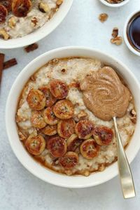 The BEST Caramelized Banana Oatmeal