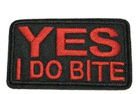 Yes I Do Bite Embroidered Patch Iron-On / Sew-On Badge MC Motif Applique | eBay