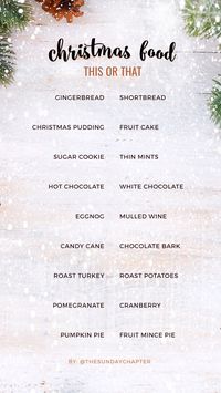 Christmas food instagram story template this or that