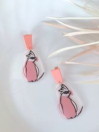 Acrylic Bird Dangle Earrings Cockatoo Earrings Parrot Bird - Etsy