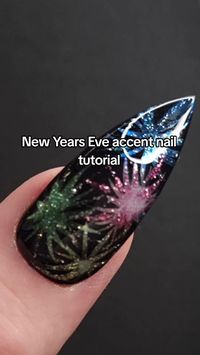 New Year's Eve nail art idea for long stiletto nails