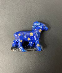 Starry Lil Pony is tiny and perfect for any space. Adorned with metallic gold painted constellations and glitter. This tiny will be sure to brighten up your mood.