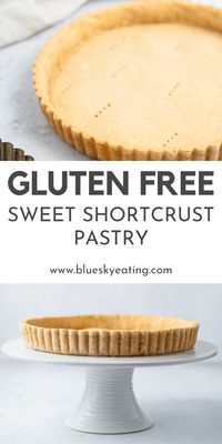 An easy homemade gluten free sweet pastry, perfect as a pie or tart crust. This foolproof shortcrust pastry is soft, light and can be made dairy free with a simple swap too. The dough can be used right away or prepped in advance and frozen for later. The only pastry you’ll ever need for your sweet GF bakes!