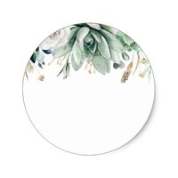 Greenery and Gold | Botanical Elegant Wedding Classic Round Sticker